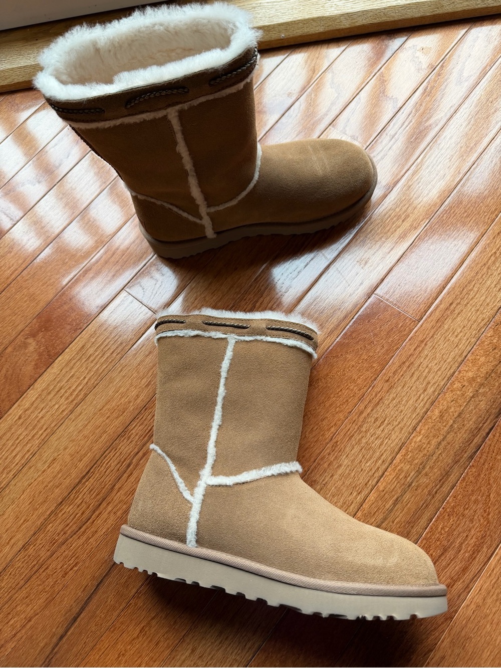 UGG Cream Shearling-Lined Slipper Boots